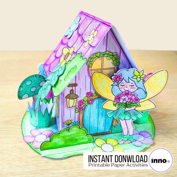 Fairy Paper House Template – DIY Printable Craft, Montessori Paper Craft